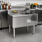 Thumbnail image #2 for Eagle Group 1800 Series BM50R-18L-7 50-Inch Underbar Ice Bin/Cocktail Station with Center Ice Bin, 7-Circuit Cold Plate, and Blender Recess