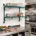 Thumbnail image #2 for Quantum Wall-Mount Cantilever Double Shelf Wire Shelving Unit, 60 x 14 Inches, Green Epoxy Antimicrobial Finish