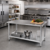 Thumbnail image #2 for Eagle Group Deluxe Series Stainless Steel Work Table with Galvanized Undershelf, 84 x 36 Inches