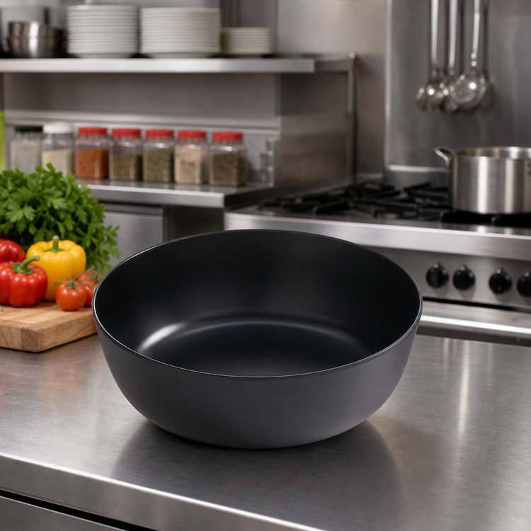 Product image #3 for American Metalcraft Ani 169 oz. Round Black Melamine Serving Bowl