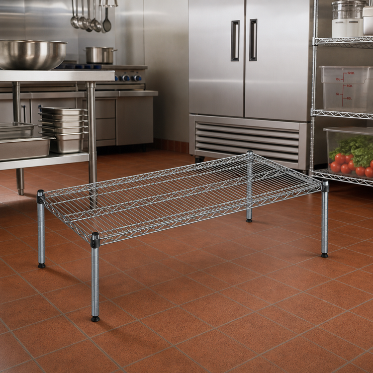 Product image #2 for EAGLEbrite 36"W x 21"D Zinc Wire Dunnage Platform with Quad-Truss Design, 14" High, 600 lb Capacity