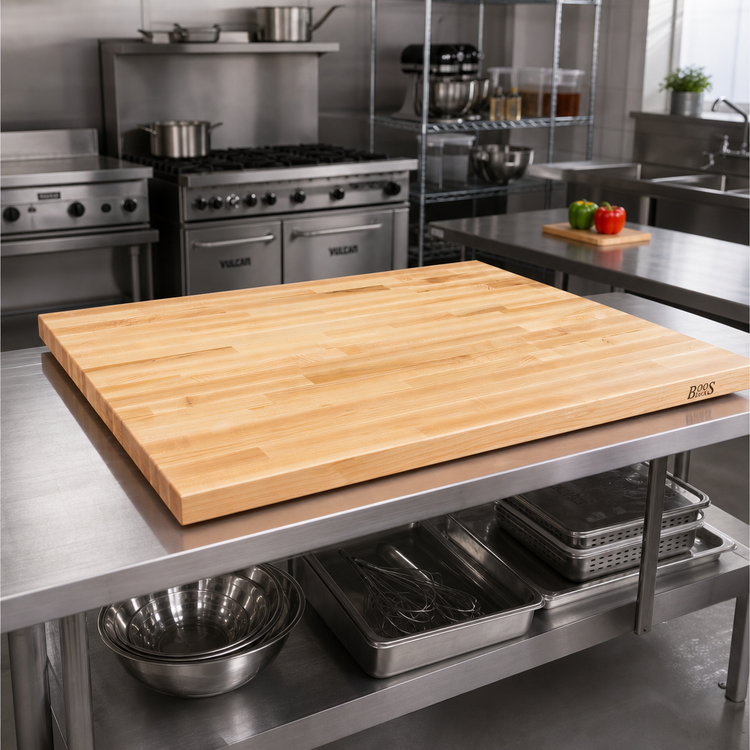 Product image #2 for Boos Block 36" x 30" x 1-1/2" Blended Edge Grain Northern Hard Rock Maple Kitchen Countertop, Varnique Finish