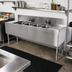 Thumbnail image #2 for Advance Tabco Prestige 4-Compartment Underbar Sink Unit with Left and Right Drainboards and Deck Mount Faucets, 96 Inch