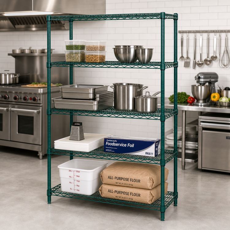 Product image #2 for Quantum 48"W x 30"D x 74"H Wire Shelving Starter Kit with 5 Shelves