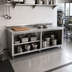 Thumbnail image #2 for John Boos 120-Inch Open-Front Cabinet Base Stainless Steel Work Table with 5-Inch Backsplash