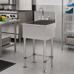 Thumbnail image #2 for Advance Tabco WSS-16-25-FM-F Freestanding Stainless Steel Service Sink, 1 Bowl, 22"W x 16"D x 12" Deep, Gooseneck Faucet