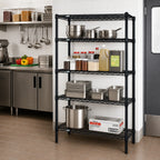 Thumbnail image #2 for Quantum WR63-2454BK 24 x 24 x 63 Inch Stationary Wire Shelving Starter Kit, Black Epoxy Finish, 4 Shelves