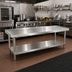 Thumbnail image #2 for Advance Tabco 84-Inch x 24-Inch 14-Gauge 304 Stainless Steel Equipment Stand with Adjustable Undershelf