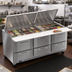 Thumbnail image #3 for Victory UltraSpec™ V-Core™ Three-Section Big Top Sandwich Prep Table, 72-Inch, 6-Drawer, 30-Pan Top