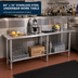 Thumbnail image #2 for 84 Inch x 14 Inch Stainless Steel Underbar Work Table with Open Base
