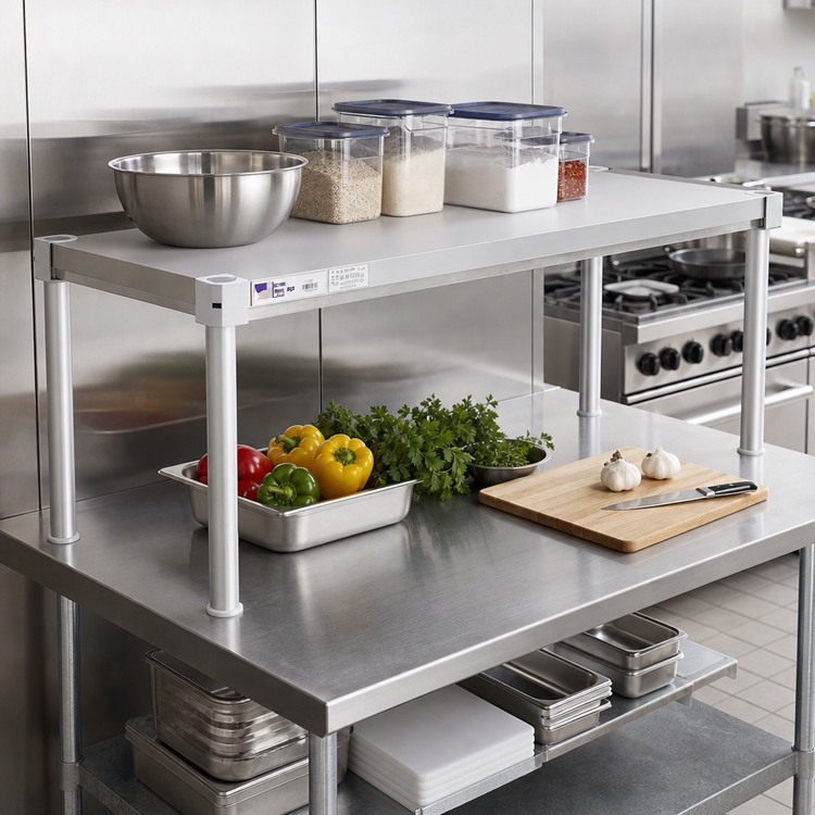 Product image #3 for New Age Adjust-A-Shelf Solid Brute Series Commercial Shelf, 42 x 20 Inches, Aluminum, 800 lb. Capacity
