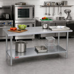 Thumbnail image #2 for Duke Manufacturing 316S-3072 72-Inch x 30-Inch Stainless Steel Work Table, 16-Gauge 300 Series, Open Undershelf, No Backsplash