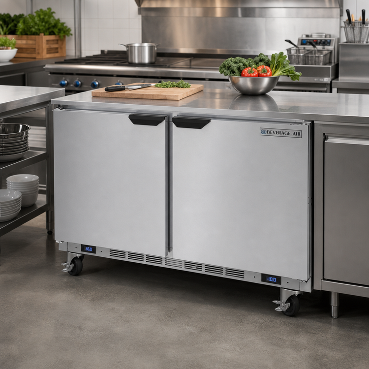 Product image #2 for Beverage Air UCRF48AHC Dual Temp 48-Inch Undercounter Refrigerator/Freezer, 2-Section, Left Refrigerator/Right Freezer