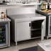 Thumbnail image #2 for Advance Tabco Prestige 24-Inch Stainless Steel Underbar Drainboard Cabinet with Removable Doors and 7-Inch Backsplash