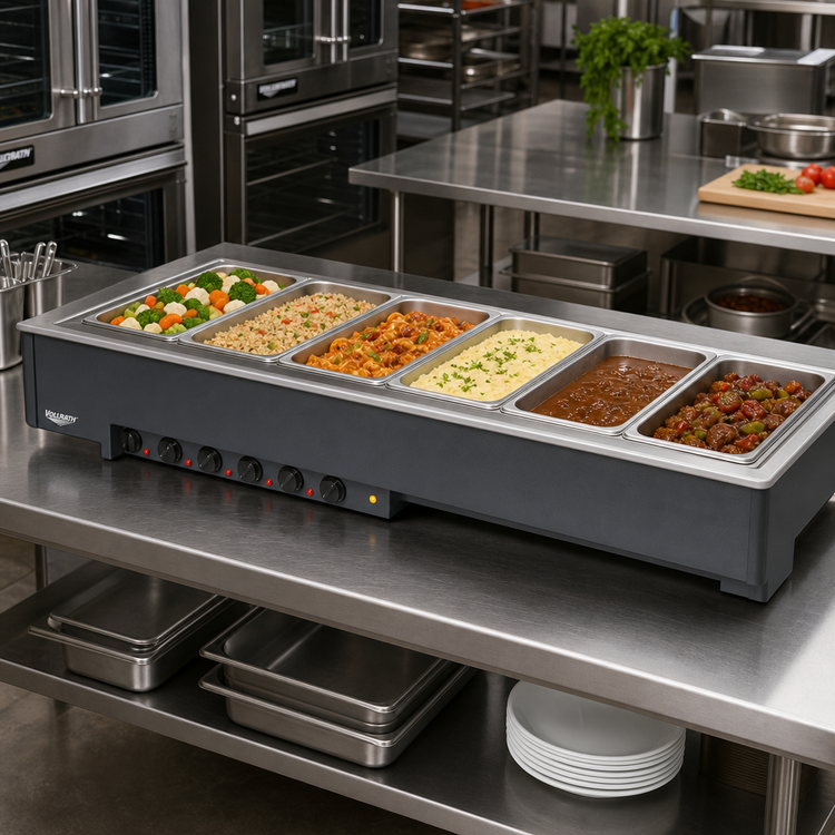 Product image #2 for Vollrath 6-Well Drop-In Electric Hot Food Well for (6) Full-Size Pans, Wet Operation