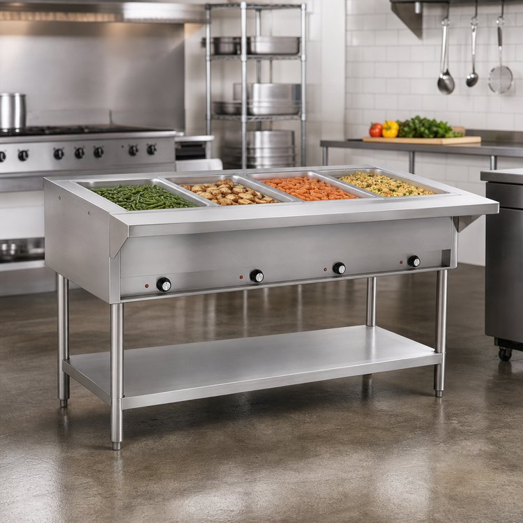 Product image #2 for Eagle Group 4-Well Electric Hot Food Table, Open Base, Stainless Steel, 63-1/2 in., 208V