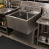 Thumbnail image #3 for BK Resources 24-Inch Two-Compartment Underbar Sink with 4-1/2-Inch Backsplash and Included Faucet