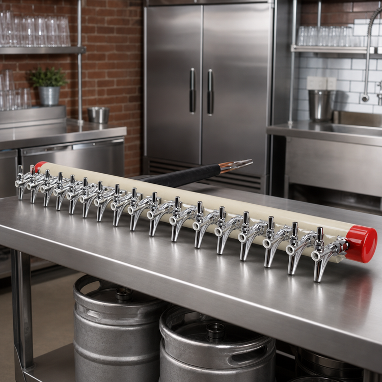 Product image #2 for Micro Matic Kool-Rite 16-Faucet Glycol-Cooled Draft Tower Insert Module with Long Shanks, 48-Inch Wide