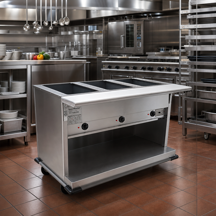 Product image #2 for Spec-Master PHT6OB-208 Portable 6-Well Electric Hot Food Table