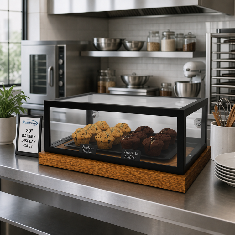 Product image #3 for KoolMore 20-Inch Countertop Muffin/Cake Bakery Display Case with Rear Sliding Glass Doors
