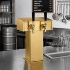Thumbnail image #2 for Perlick Corporation 4006-2BTF Countertop Glycol-Cooled Tee Draft Beer Tower, 2 Faucets, Tarnish-Free Brass