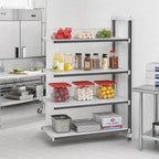 Thumbnail image #2 for Cambro Camshelving® Elements EXA246064S4480 4-Tier Solid Stationary Add-On Polymer Shelving Unit, 24 x 60 x 64 in, Speckled Gray