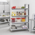 Thumbnail image #2 for Cambro Camshelving Elements XTRA 4-Tier Solid Stationary Add-On Polymer Shelving Unit, 24 x 60 x 64 Inches, Speckled Gray