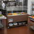 Thumbnail image #2 for Vollrath 2-Series Affordable Portable 4-Well Mobile Electric Hot Food Station with Buffet Breath Guard and Lights, Cherry Woodgrain Open-Storage Base
