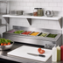 Thumbnail image #2 for Advance Tabco Triumph (Supreme) Stainless Steel Shelf with Removable 3/8-Inch White Poly Cutting Board for 6-Well Food Units