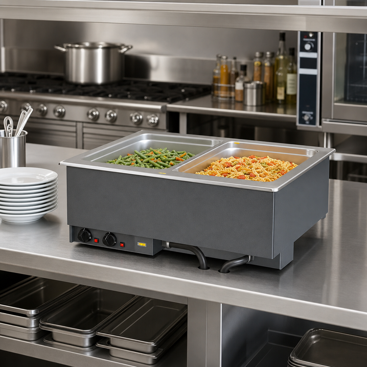 Product image #2 for Vollrath Two-Well Drop-In Electric Hot Food Well with Individual Thermostatic Controls, Wet Operation, 120V