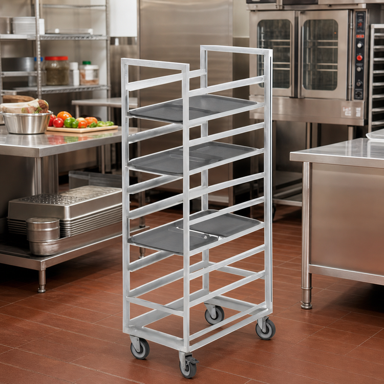 Product image #2 for Channel Manufacturing Single-Section Aluminum Cafeteria Tray Rack, End Load, 40-Tray Capacity for 15 x 20 Inch Trays