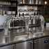 Thumbnail image #2 for Glastender Pipe Bridge Countertop Draft Dispensing Tower, 6 Faucets, Glycol-Cooled, Mirror Finish