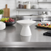 Thumbnail image #3 for American Metalcraft White Wood Round Buffet Pedestal, 5-1/4-Inch H, Hampton Collection