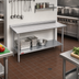 Thumbnail image #2 for Duke 30 x 24 Inch Corner Stainless Steel Work Table with 1-1/8 Inch Riser and Galvanized Undershelf