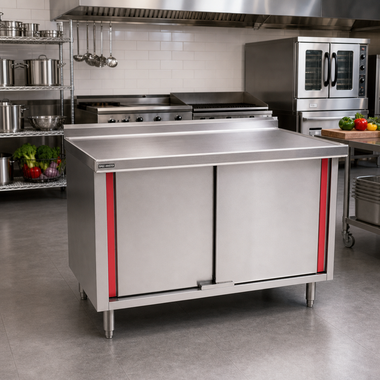 Product image #2 for Spec-Master Marine Series 72-Inch x 30-Inch Stainless Steel Enclosed Work Table with Sliding Doors