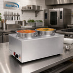 Thumbnail image #2 for Koolmore CFW-4 2-Pot Countertop Electric Food Warmer, 16 Qt., Wet or Dry, Thermostatic, Stainless Steel