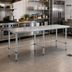Thumbnail image #2 for 84-Inch x 30-Inch 18-Gauge 430 Stainless Steel Flat Top Work Table with Open Base and Galvanized Legs