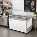 Thumbnail image #2 for Koolmore KM-ICD-49SD-FG Ice Cream Dipping Display Freezer, 8-Tub, Sliding Glass Doors, Sneeze Guard, Self-Contained Refrigeration