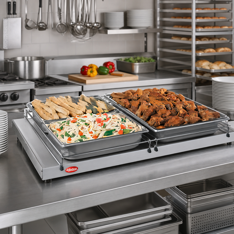 Product image #2 for Hatco Glo-Ray® Freestanding Heated Shelf, 36" W x 15-3/4" D, Stainless Steel Top, Aluminum Base