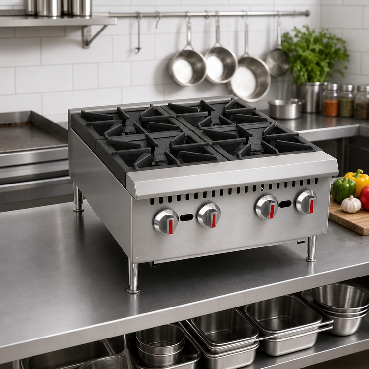 Product image #2 for Serv-Ware SHPS-24 24-Inch 4-Burner Natural Gas Hot Plate with Legs