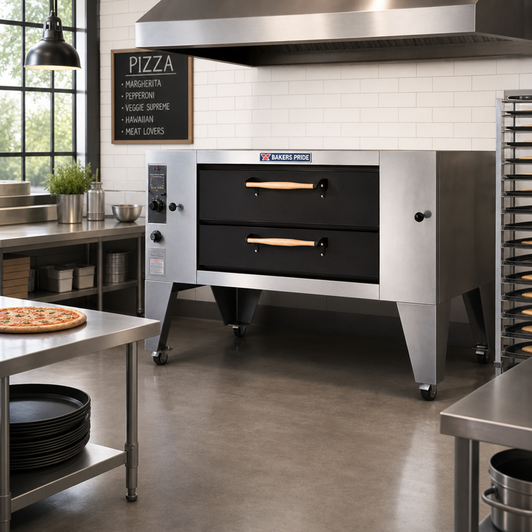Product image #2 for Bakers Pride Super Deck Series Y-800-DSP Gas Display Pizza Deck Oven with 66" x 44" FibraMent Stone Deck