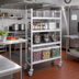 Thumbnail image #2 for Fermostock 4-Tier Mobile Perforated Polymer Shelving Unit, 47-Inch Wide x 14-Inch Deep x 71-Inch High, Gray