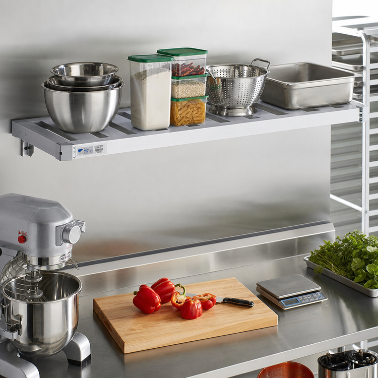 Product image #3 for New Age Adjust-A-Shelf T-Bar Wall-Mounted Shelf, 60-Inch W x 20-Inch D, Aluminum, 1500 lb. Capacity