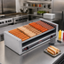 Thumbnail image #2 for Roll-A-Grill Wide Slanted Hot Dog Roller Grill, 45 Capacity, 230V, Chrome Rollers
