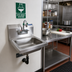 Thumbnail image #2 for BK Resources Wall-Mount Hand Sink with Eye Wash Station, 14 x 10 x 5 Inch Bowl, 304 Stainless Steel