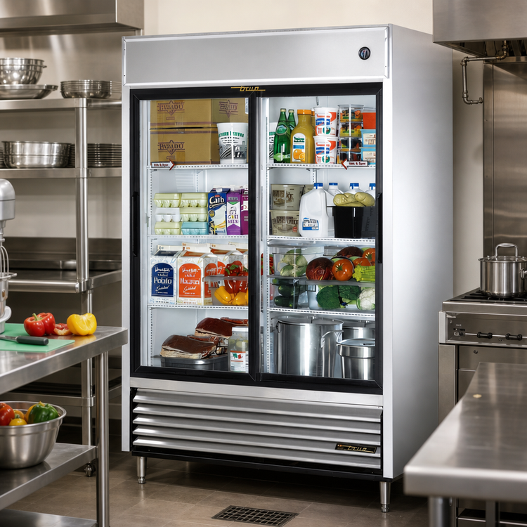 Product image #2 for True 2-Section Glass Sliding Door Reach-In Refrigerator