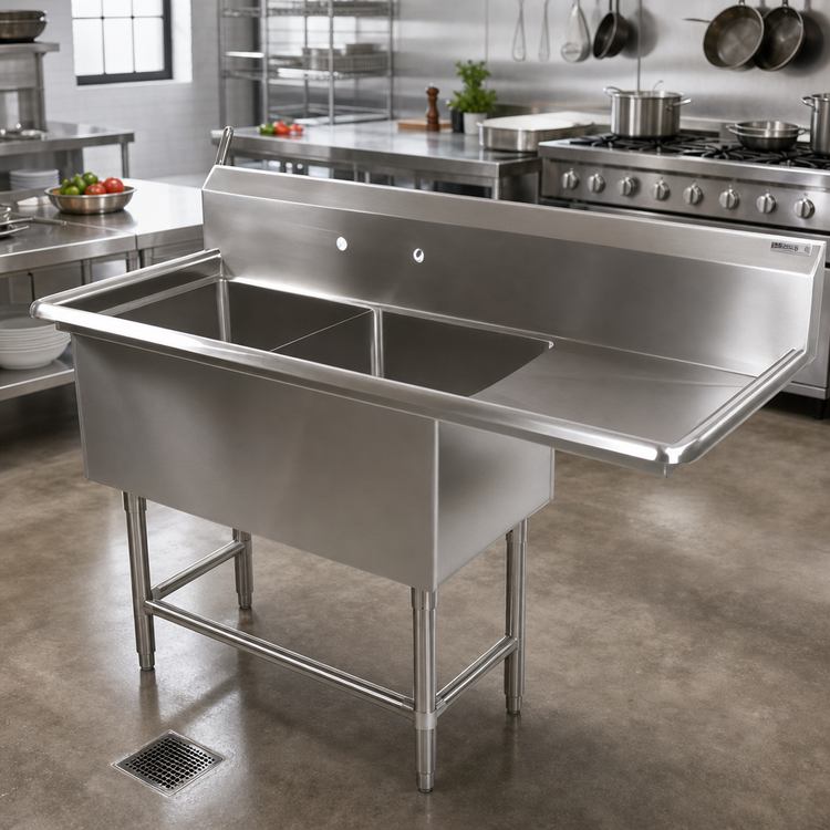 Product image #2 for John Boos Pro-Bowl 2-Compartment Sink with 30-Inch Right Drainboard
