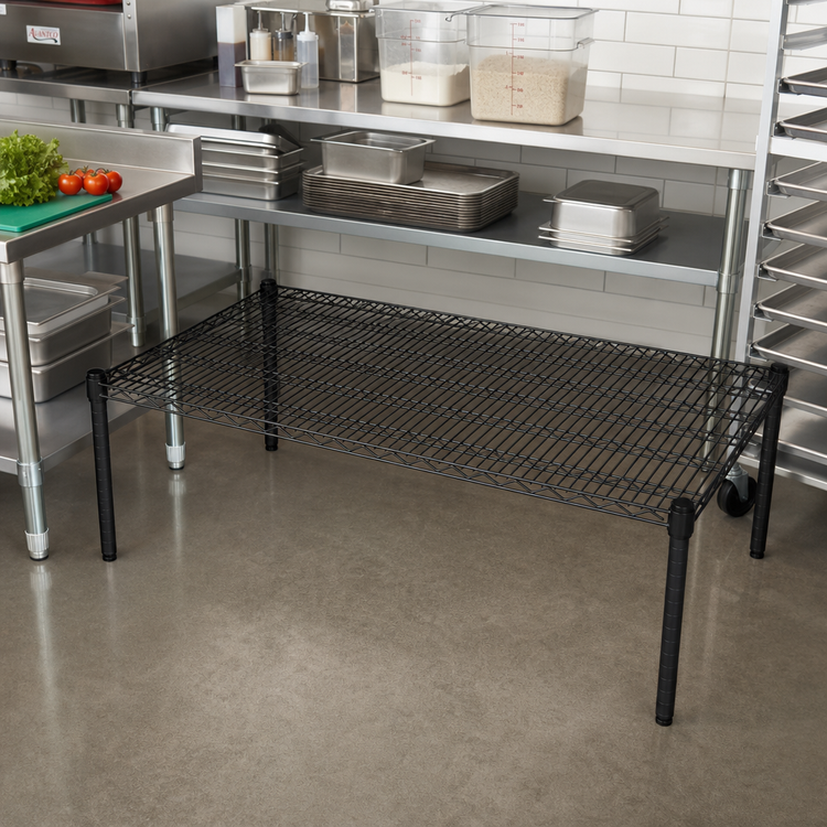 Product image #2 for Quantum 48" W x 36" D Black Epoxy Antimicrobial Wire Shelf, 600-800 lb. Capacity