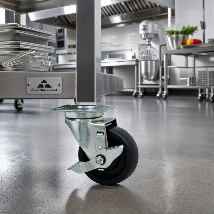Product image #2 for Advance Tabco 4-Inch Plate Caster with Brake and Built-In Zerk Grease Fitting