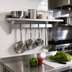 Thumbnail image #2 for 304 Stainless Steel Wall Shelf with Pot Rack and Hooks